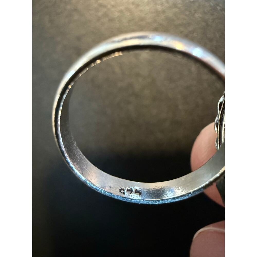 Rose Quartz 925 Silver Plated Ring Size 7.5 - Picture 4 of 4